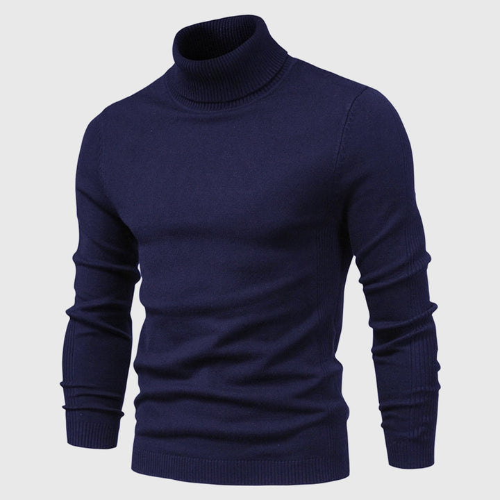 Mens Turtleneck Jumper Soft Knit Washable Layering - BritishMode