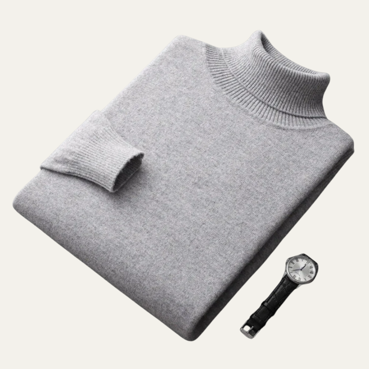 Mens Turtleneck Sweater Fine Gauge Fitted