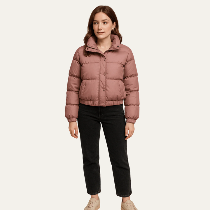 Womens Cropped Puffer Jacket Boxy Fit