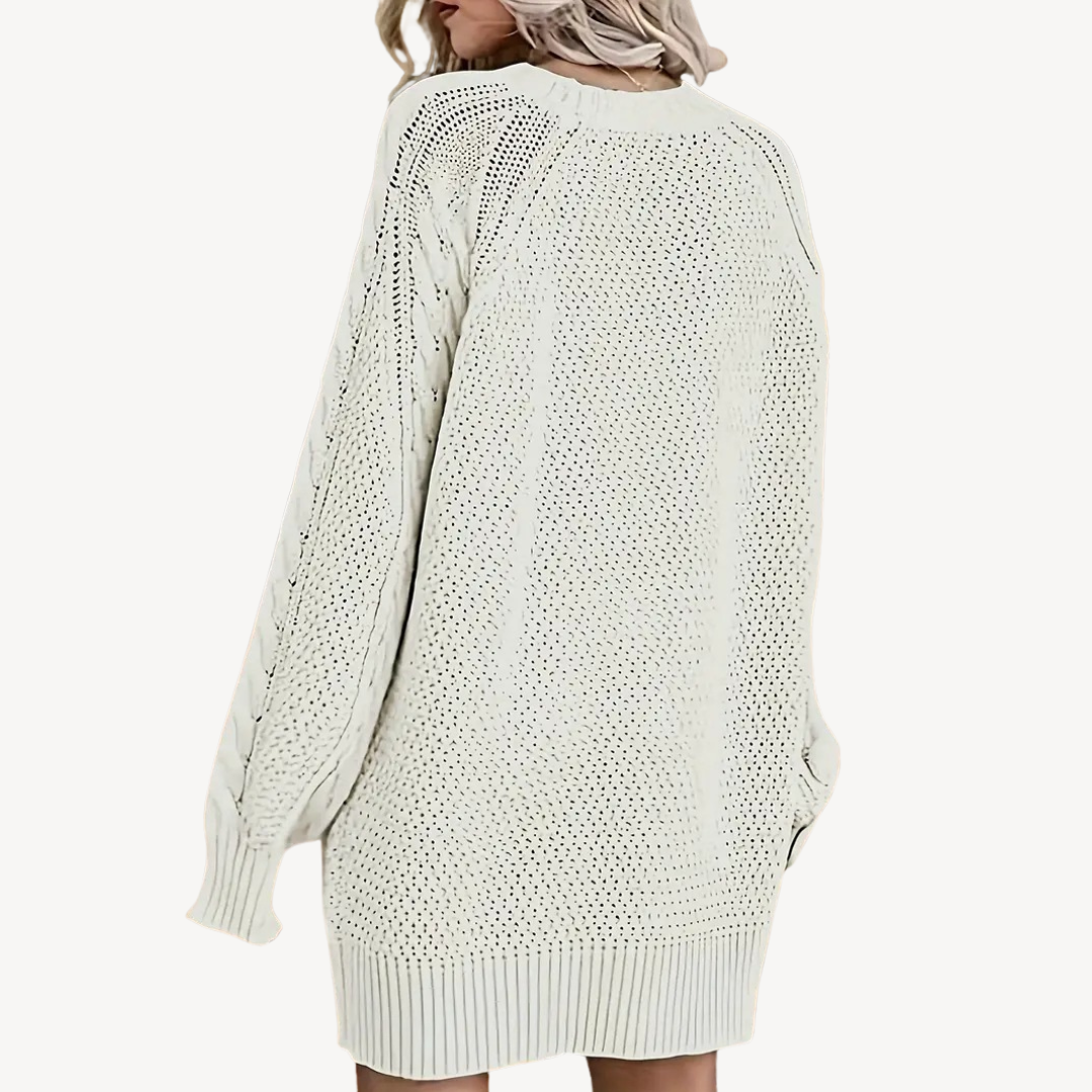 Womens Sweater Dress Cable Knit Long Sleeve