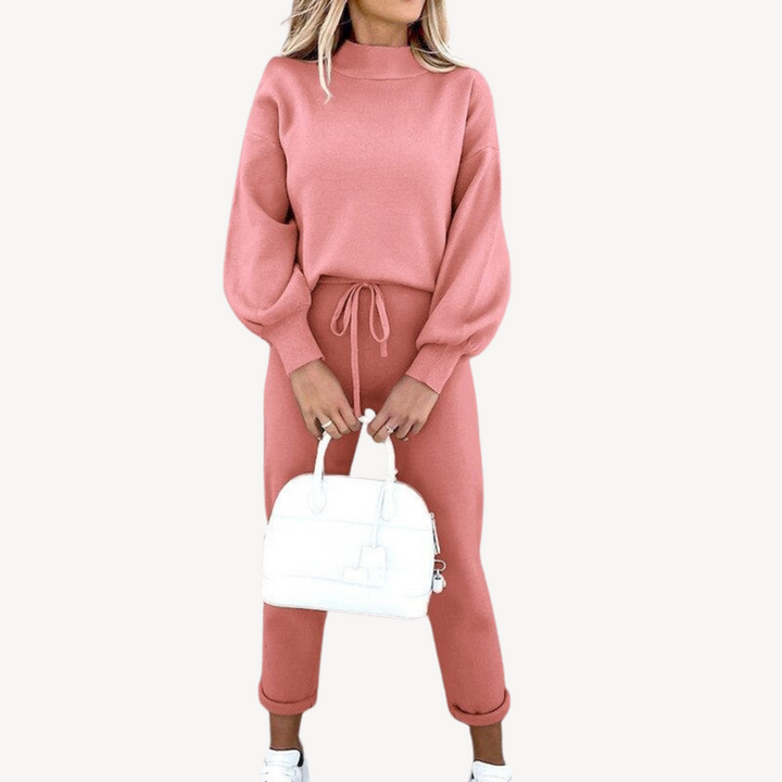 Womens Knit Sweater and Pants Loungewear Set Relaxed Fit