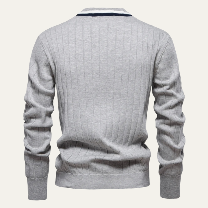 Mens Slim Fit V-Neck Cotton Knit Cardigan