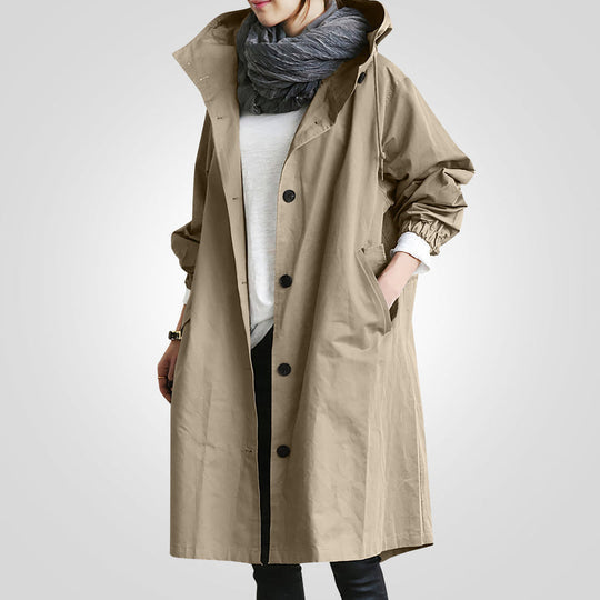Womens Button Raincoat Waterproof Regular Fit - BritishMode