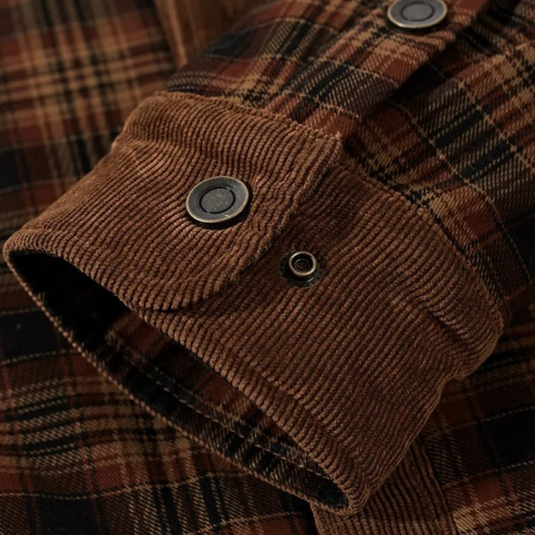 Mens Jacket Fleece Lined Plaid Pattern