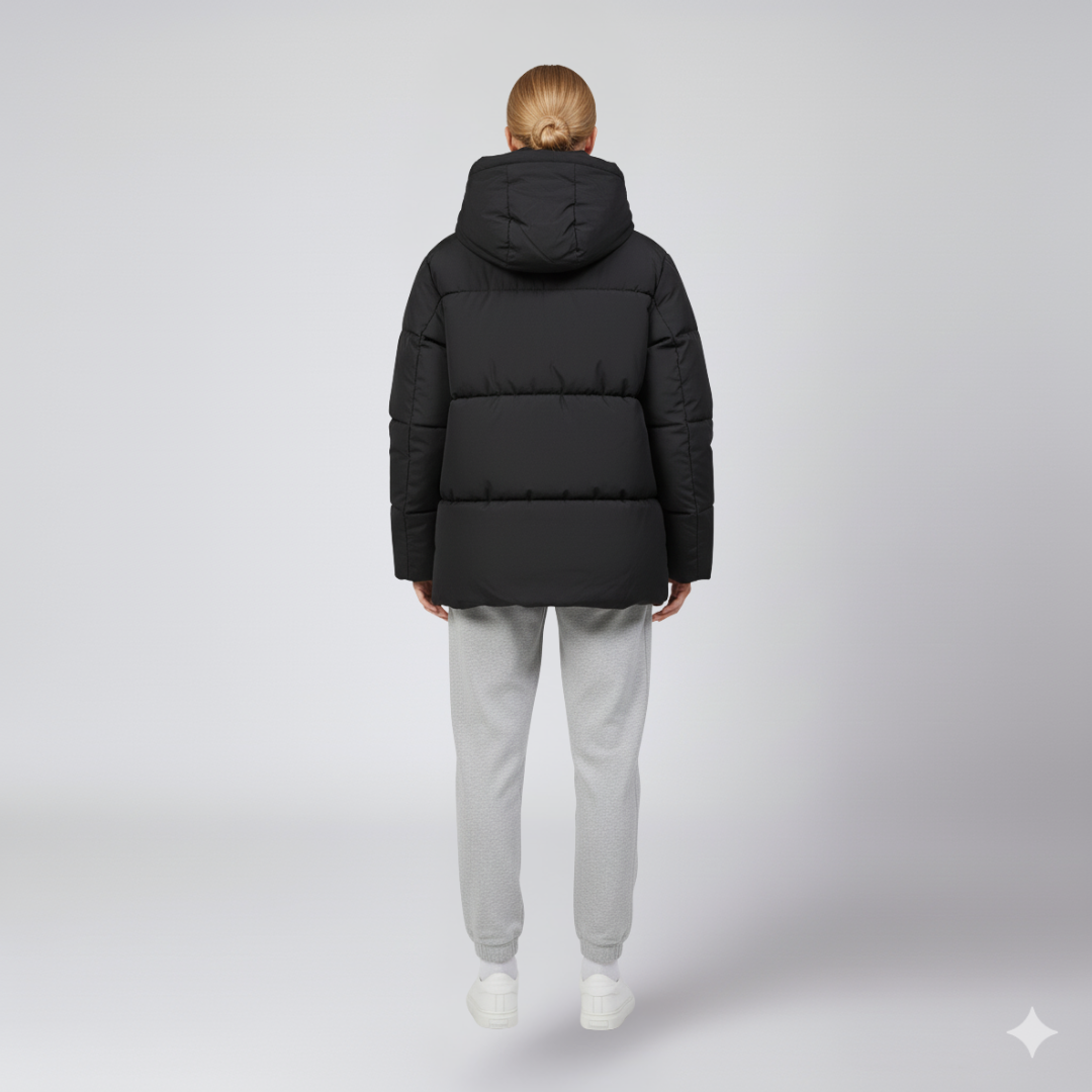 Womens Quilted Puffer Jacket Oversized High Collar Winter Outerwear
