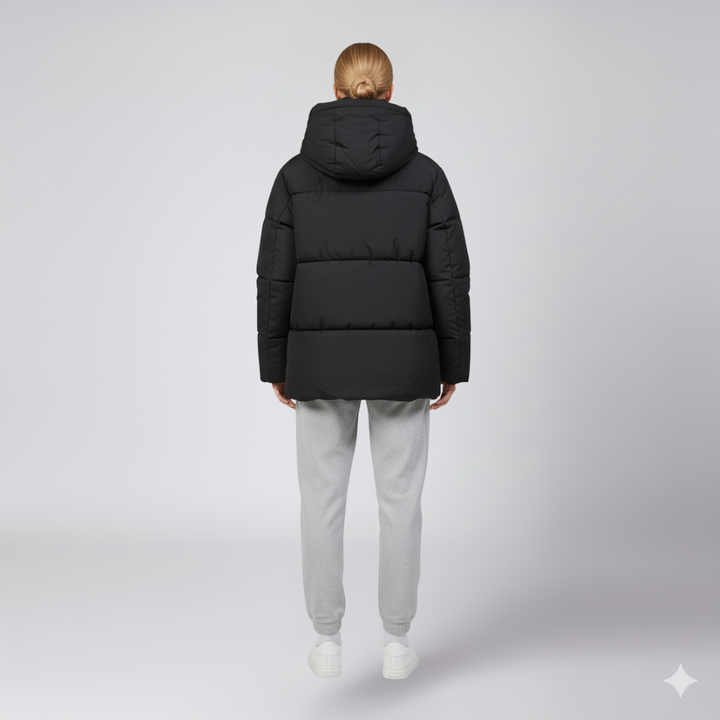 Womens Quilted Puffer Jacket Oversized High Collar Winter Outerwear