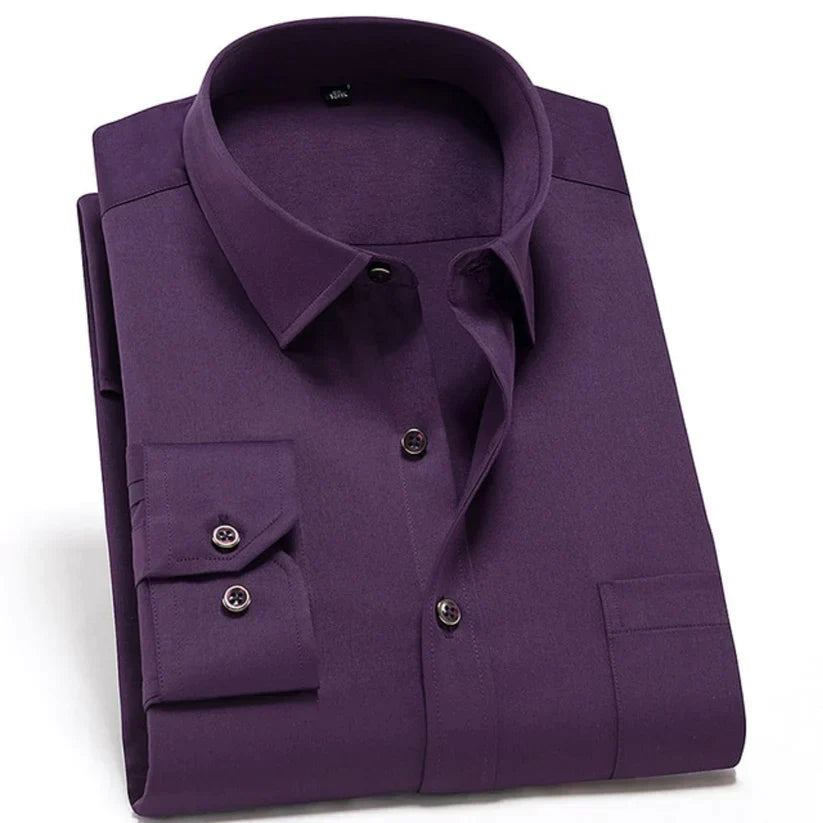 Mens Stretch Shirt Wrinkle-Resistant Comfortable Fit
