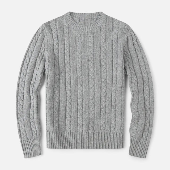 Mens Cotton Knit Sweater with Round Neck Classic Fit