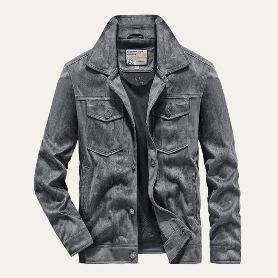 Mens Trucker Jacket Textured Suede Material