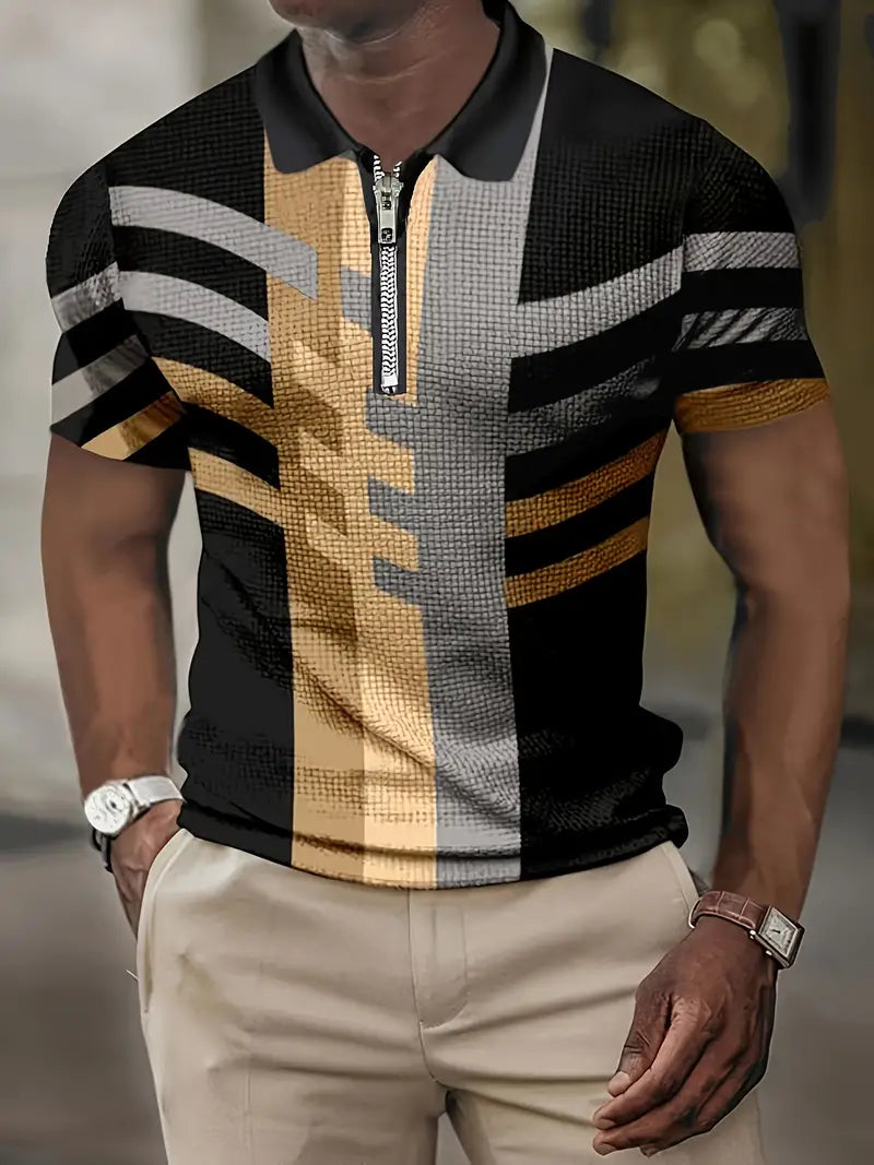Mens Short Sleeve T-Shirt Color-Block Casual Fit - BritishMode