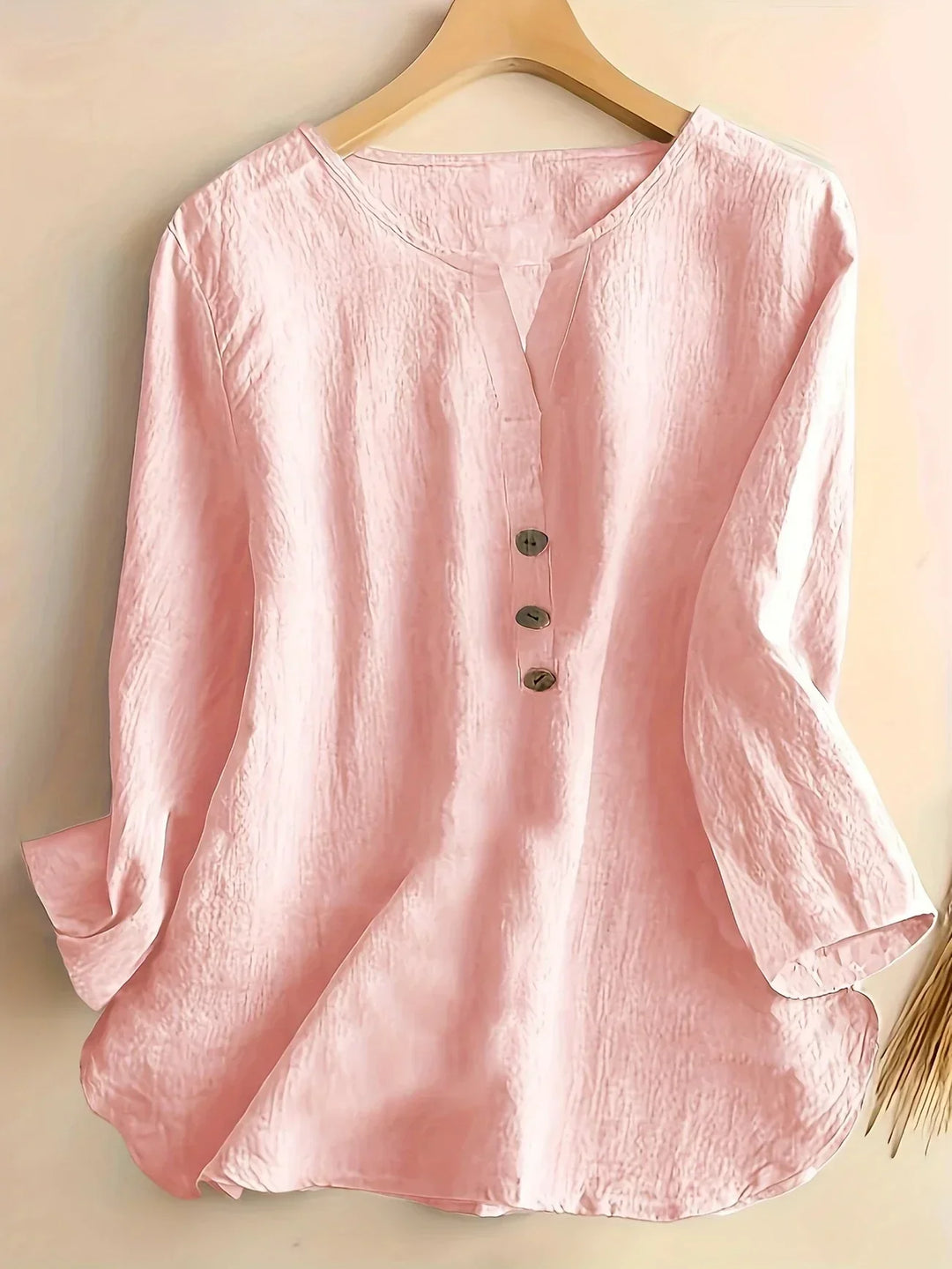 Womens Casual Blouse Cotton and Linen Relaxed Fit