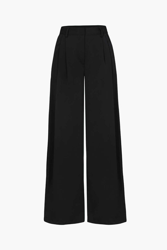 Womens Wide Leg Suit Pants Comfortable Relaxed Fit with Pockets