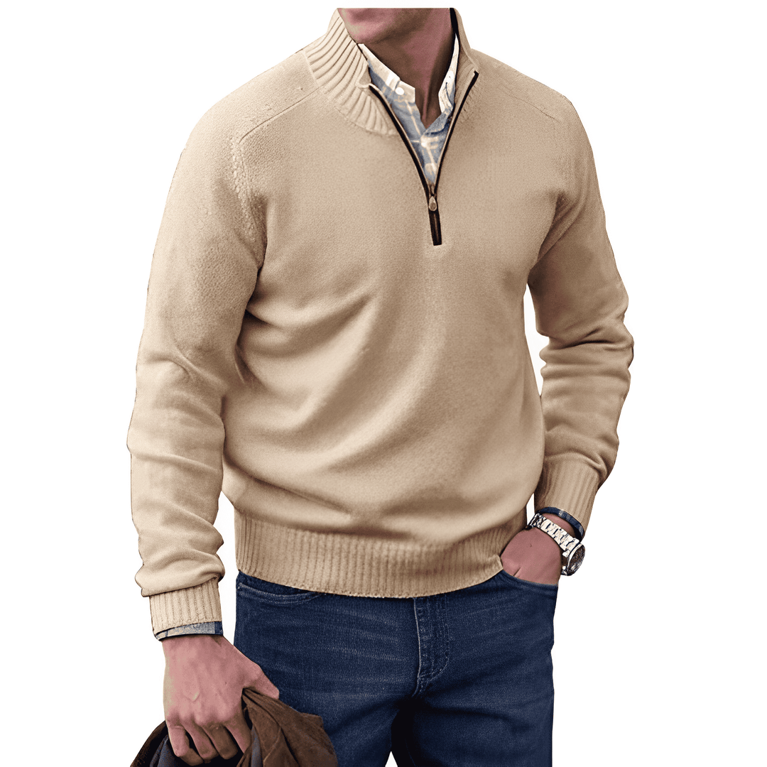 Mens Pullover Sweater Quarter Zip Classic Fit
