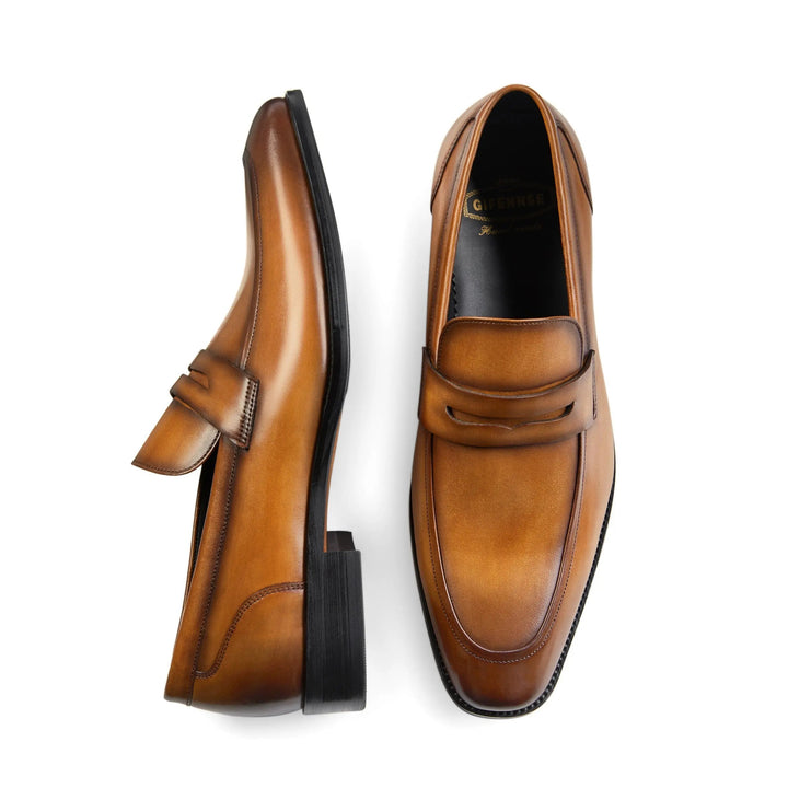 Mens Penny Loafers Leather Classic Slip-On