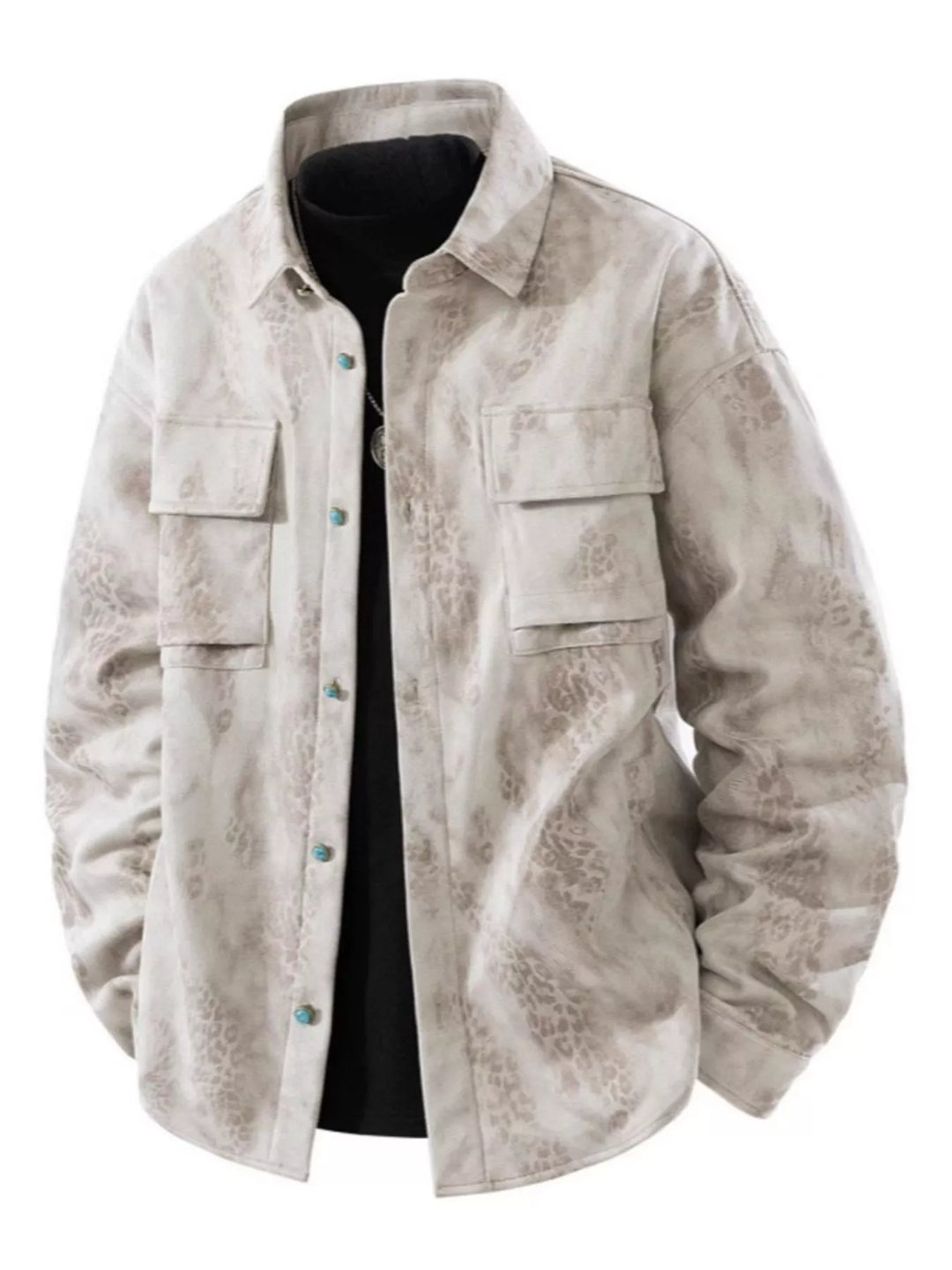 Mens Casual Button-Down Coat Relaxed Fit - BritishMode
