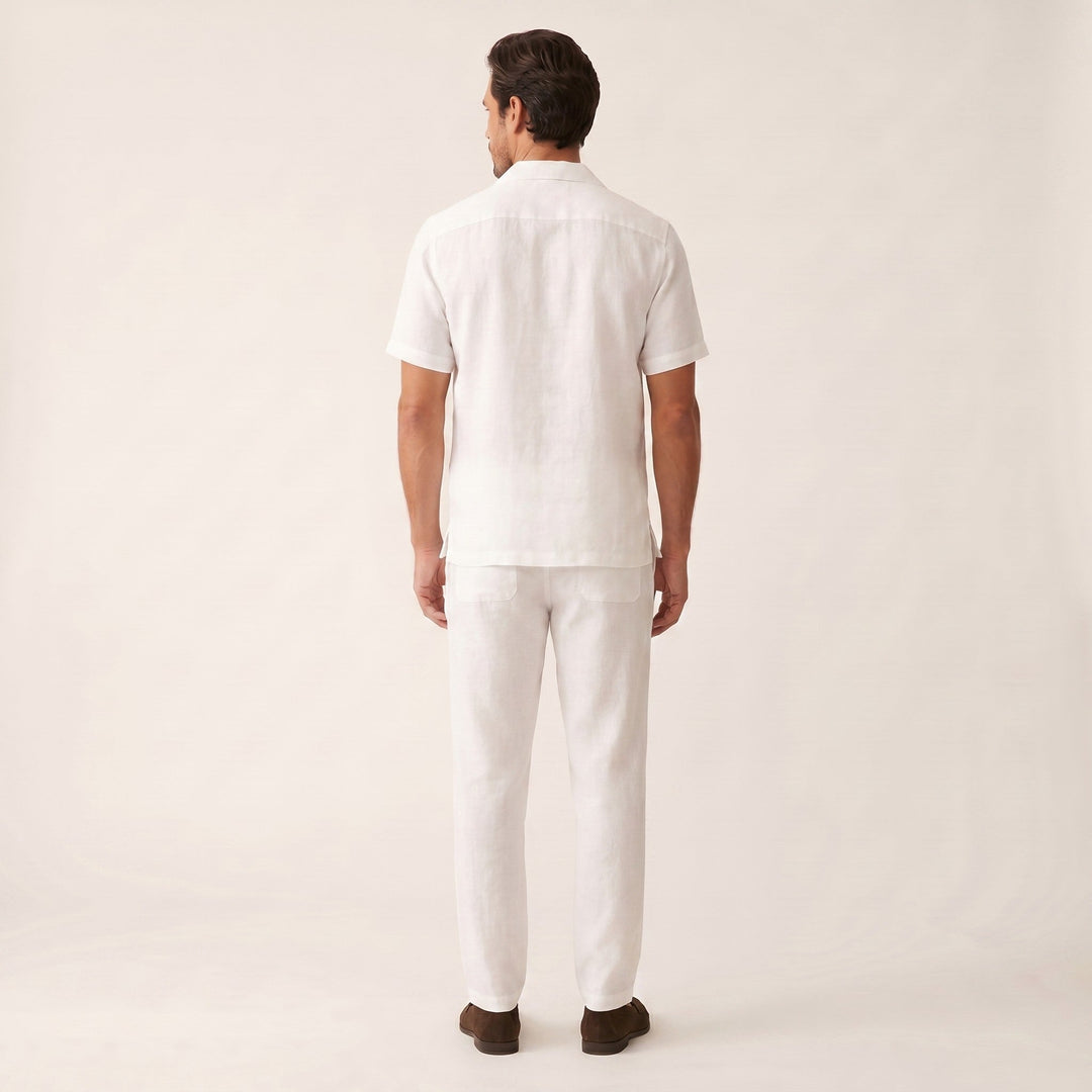 Soren | Men's Linen Cuban Collar Shirt - view 2