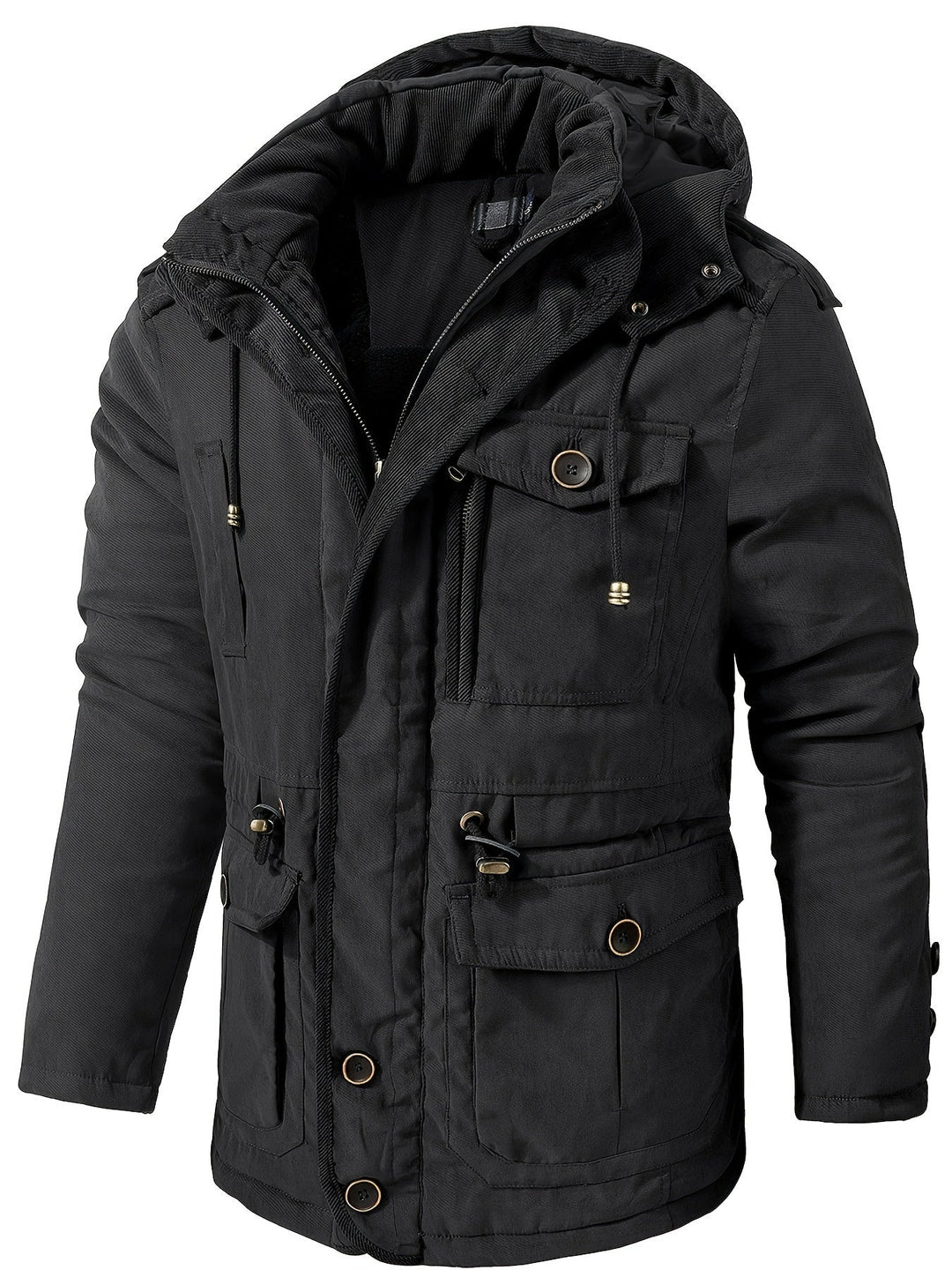 Mens Thick Hooded Winter Jacket Insulated Warm - BritishMode