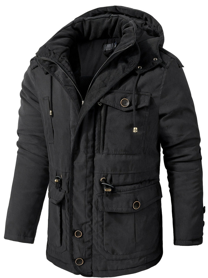 Mens Thick Hooded Winter Jacket Insulated Warm - BritishMode