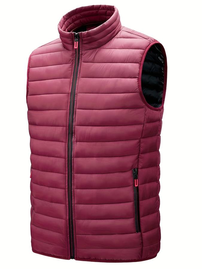 Mens High-Collar Gilet Lightweight Sleeveless Vest