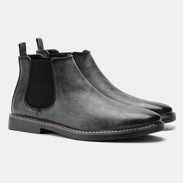 Mens Chelsea Ankle Boots Classic Leather Slip-On