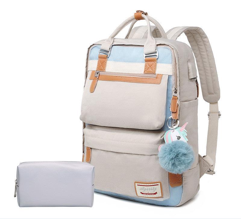 Womens Waterproof Backpack with 15.6-Inch Laptop Compartment