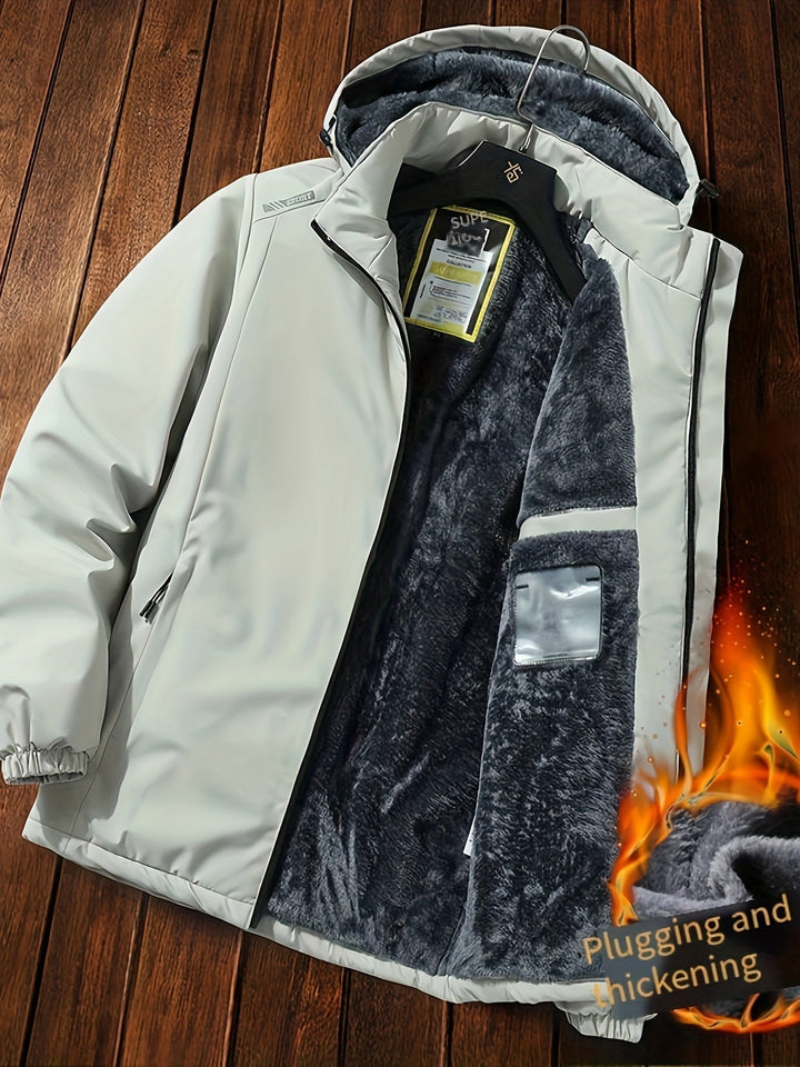 Mens Winter Coat Thick Fleece Puffer Warm Fit