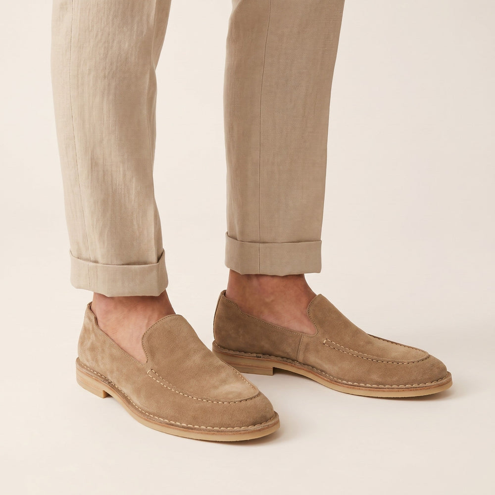Theo | Men's Leather Boat Shoes - tan