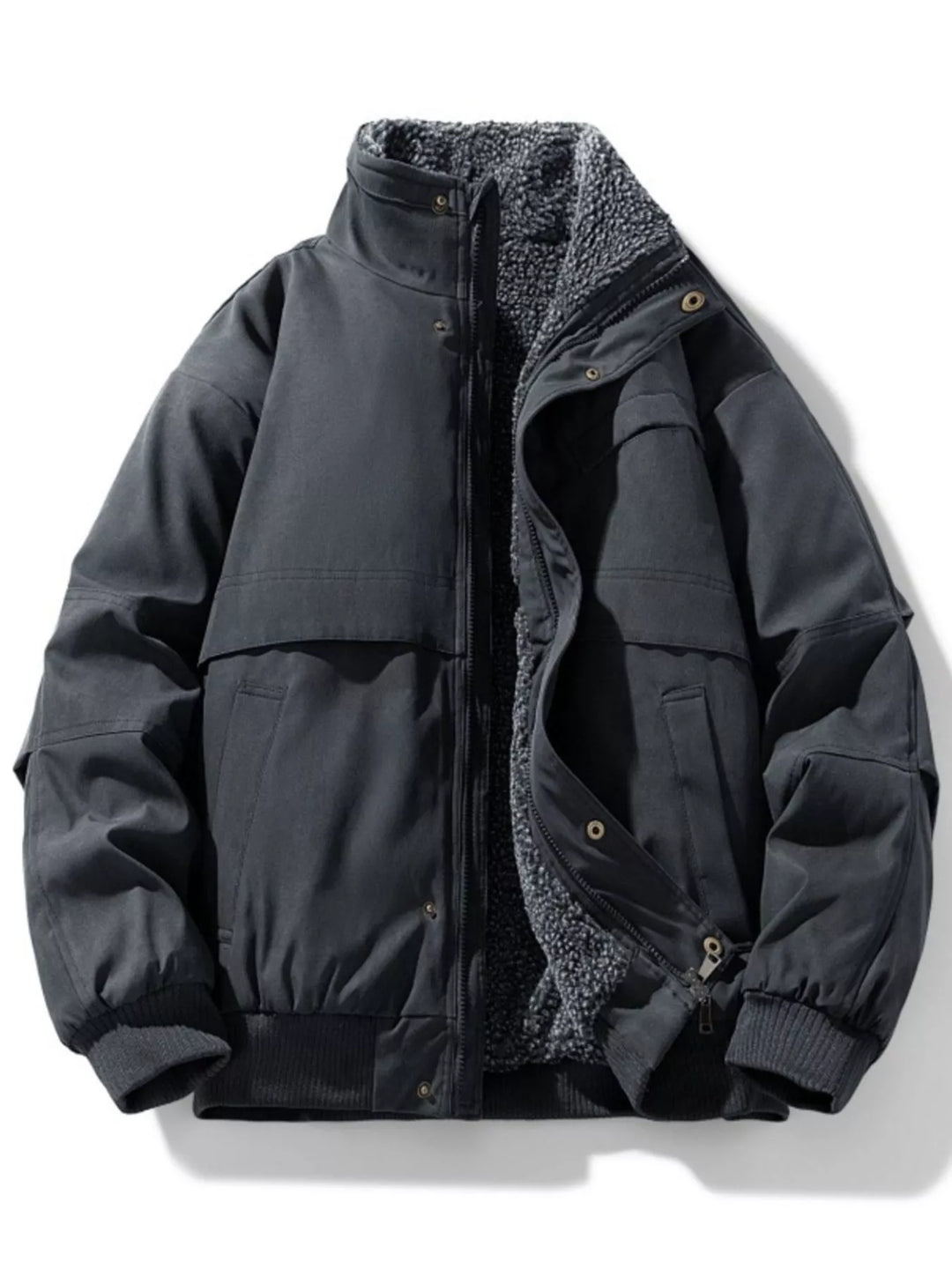 Mens Bomber Coat Sherpa Fleece Warm Fit - BritishMode