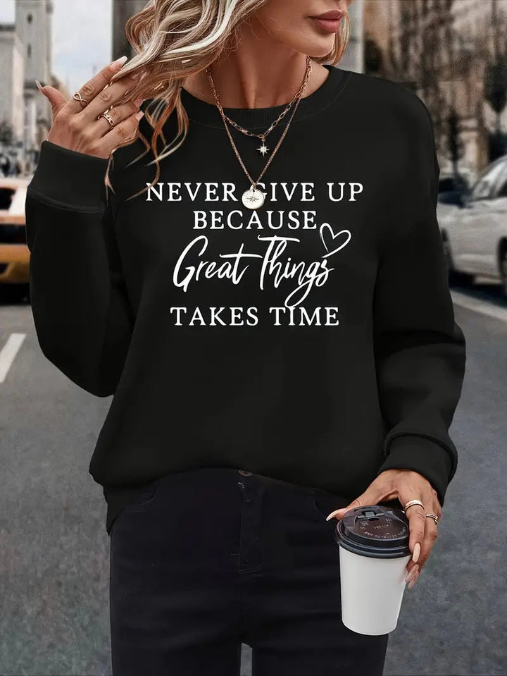 Womens Sweatshirt Fleece Cozy Relaxed Fit