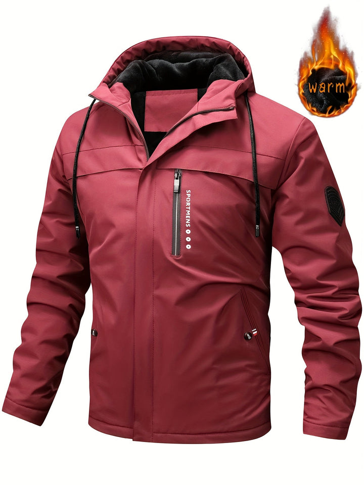 Mens Outdoor Jacket Waterproof Fleece Hooded