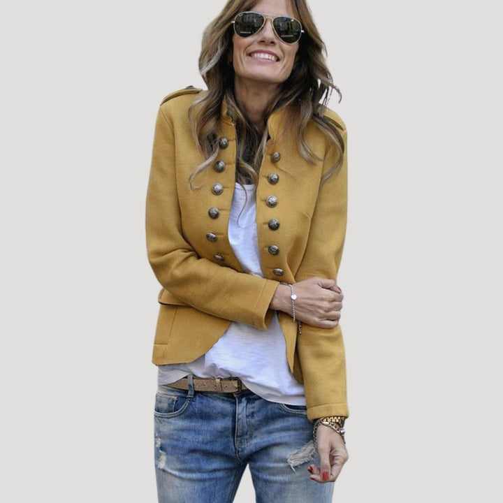 Womens Button Down Jacket Army Style Classic Fit