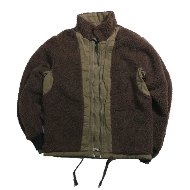Mens Military Cotton Jacket Sherpa Lined Vintage Style
