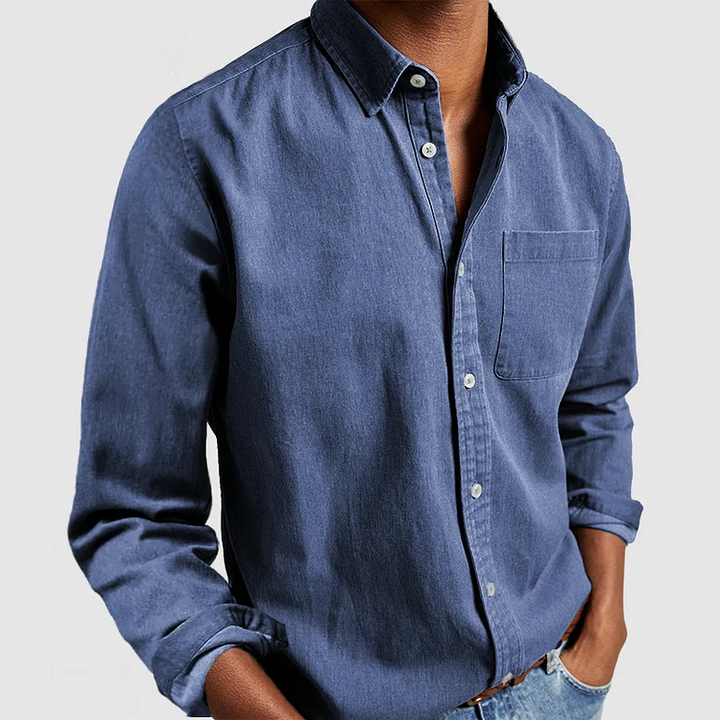 Mens Casual Button-Down Shirt Comfortable Everyday Fit