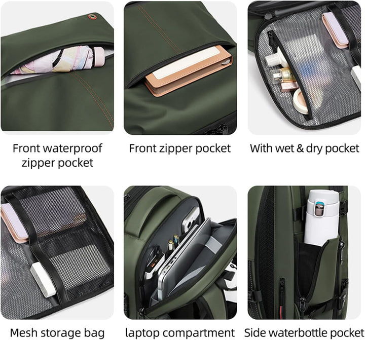 Unisex Travel Backpack Waterproof Expandable Vacuum Compression
