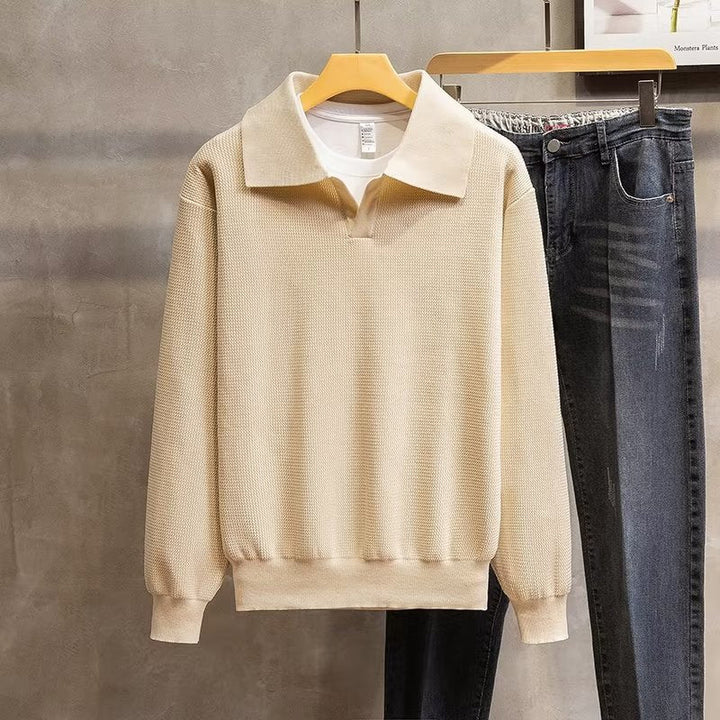 Mens Polo Knit Sweater Classic Fit