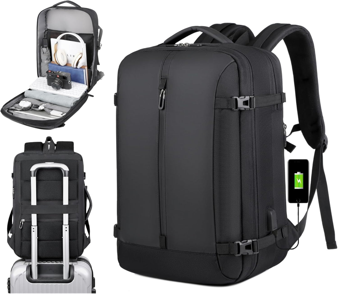 Unisex Expandable Waterproof Travel Backpack with USB Port and Laptop - BritishMode