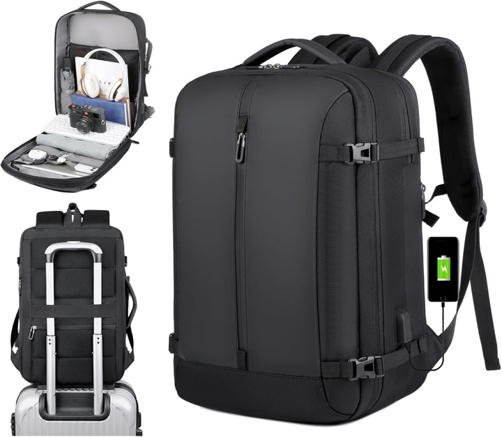 Unisex Expandable Waterproof Travel Backpack with USB Port and Laptop - BritishMode