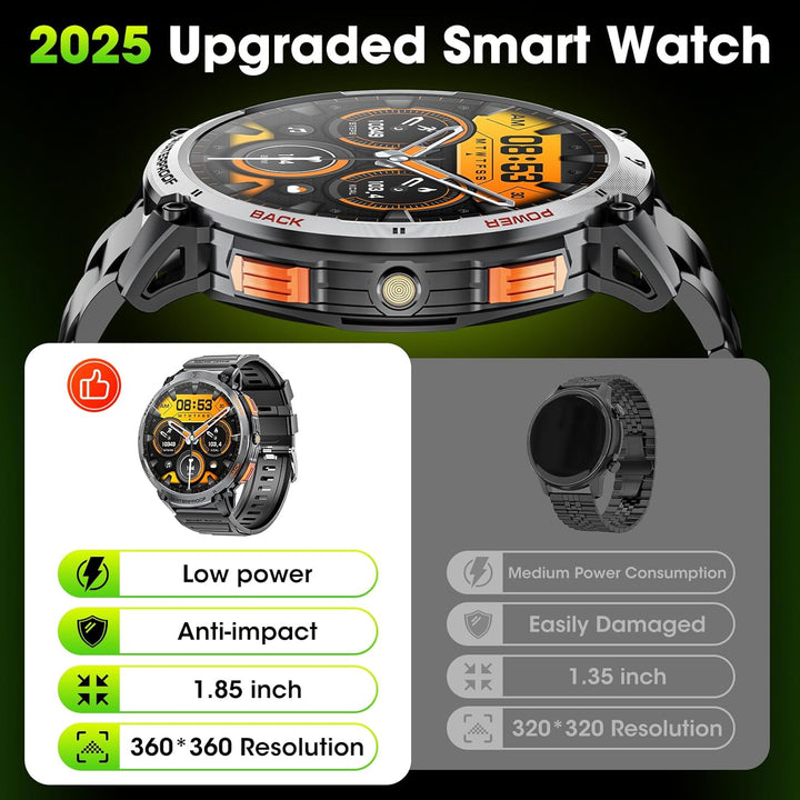Mens Smart Watch HD Screen Flashlight Feature