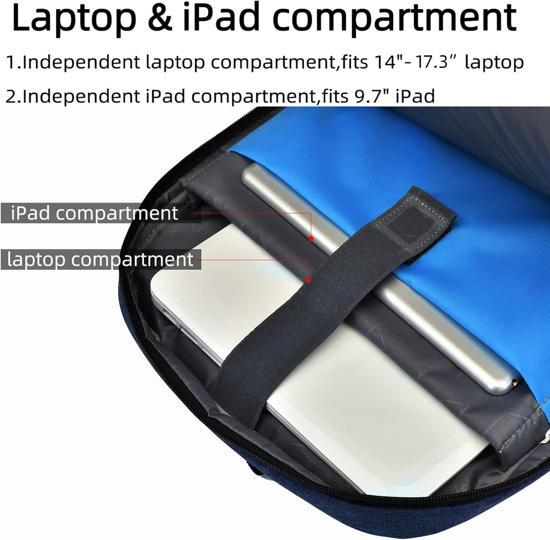 Unisex Travel Laptop Backpack Water-Resistant USB Port Organized