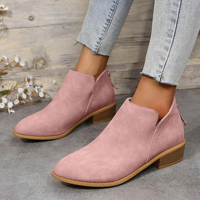 Womens Ankle Boots High Heel Pointed Toe