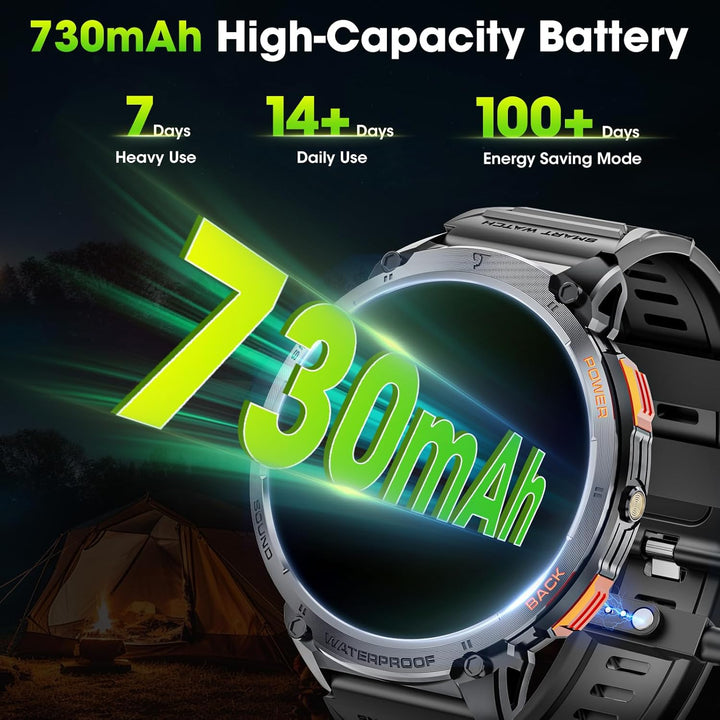 Mens Smart Watch HD Screen Flashlight Feature