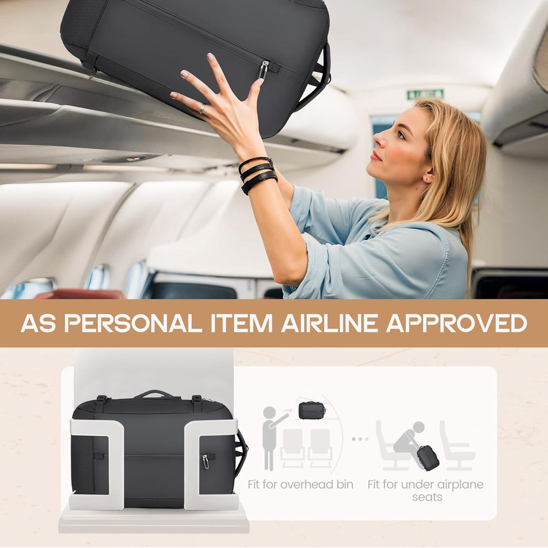 Unisex Expandable Waterproof Travel Backpack with USB Port and Laptop