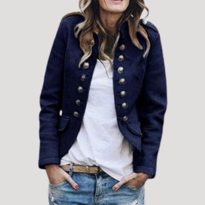 Womens Button Down Jacket Army Style Classic Fit