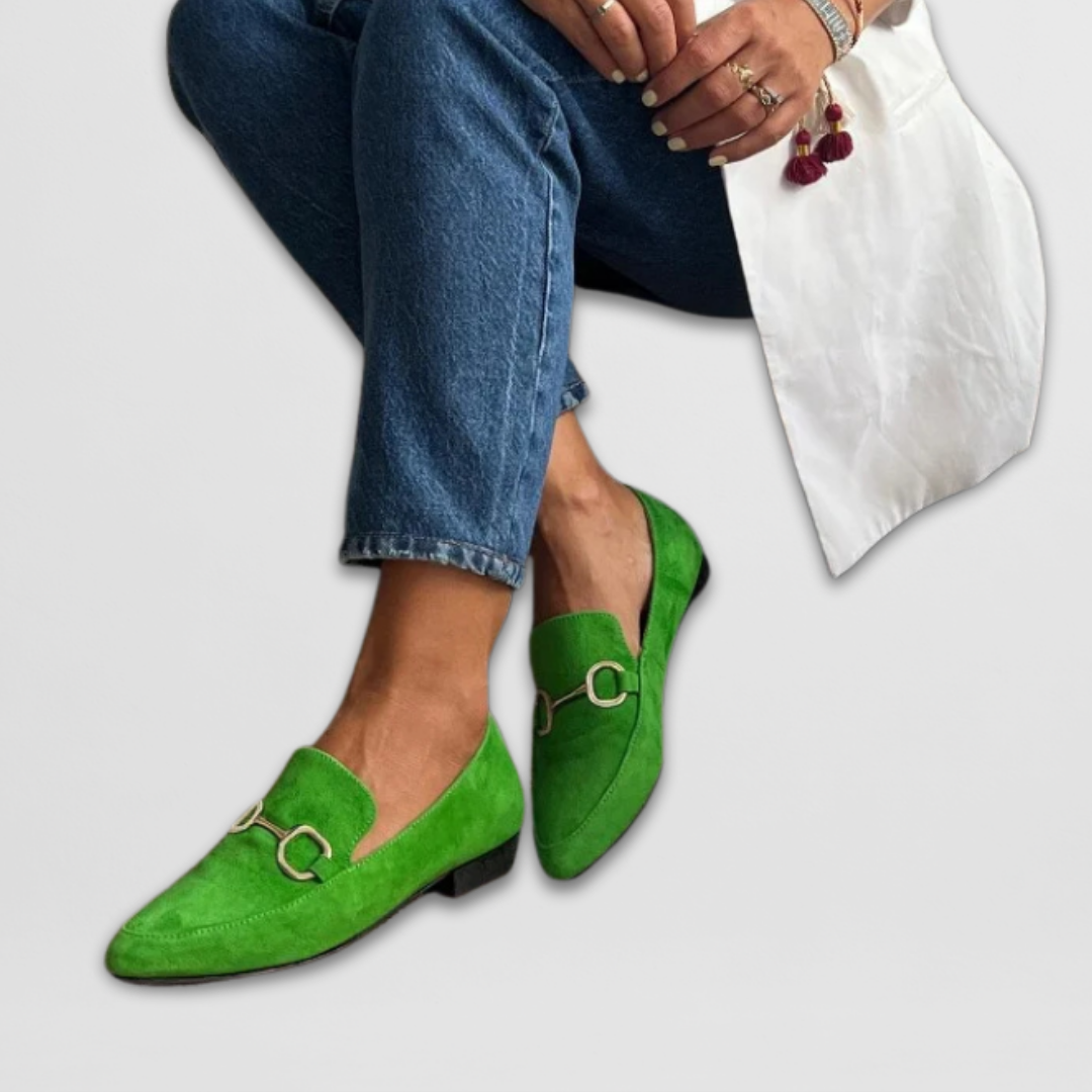 Womens Loafers Pointed Toe Horsebit Detail - BritishMode