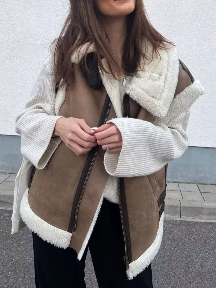 Unisex Puffer Vest with Fuzzy Lining Sleeveless - BritishMode