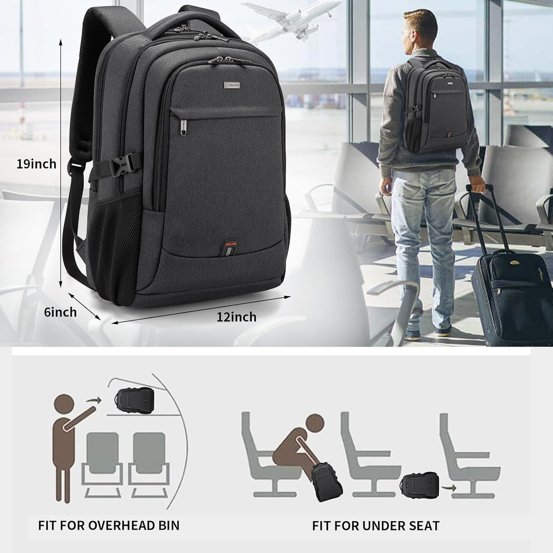 Unisex Travel Laptop Backpack Water-Resistant USB Port Organized