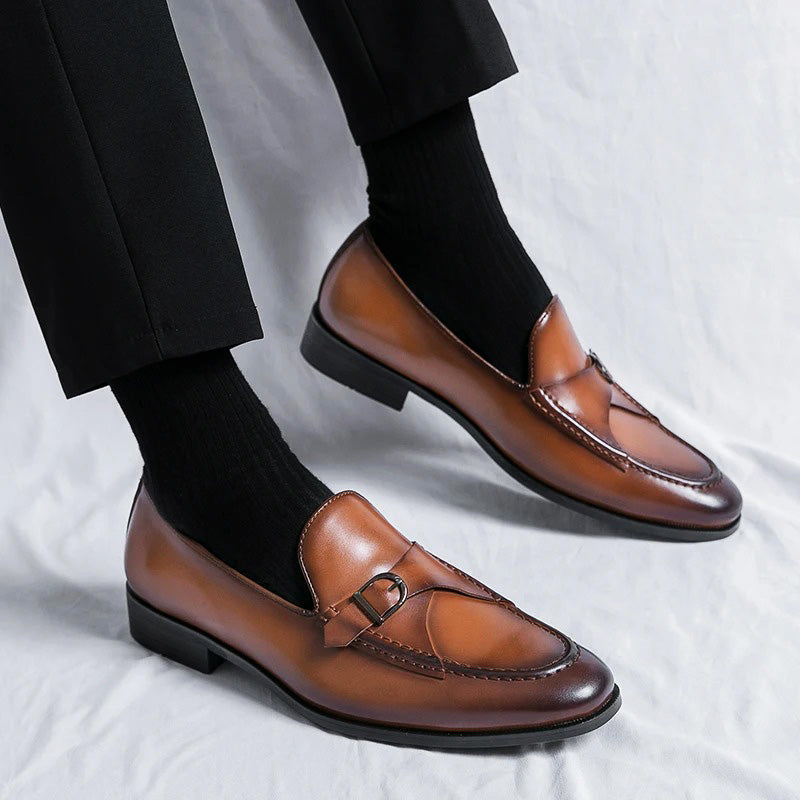 Mens Leather Loafers Classic Slip-On