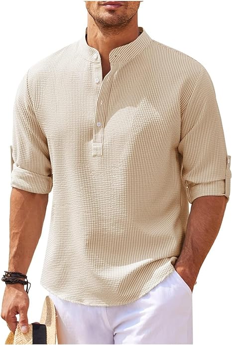 Mens Cotton Shirt Comfortable Relaxed Fit