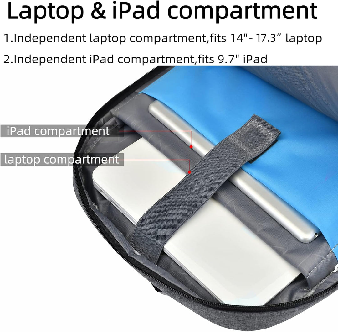 Unisex Travel Laptop Backpack Water-Resistant USB Port Organized