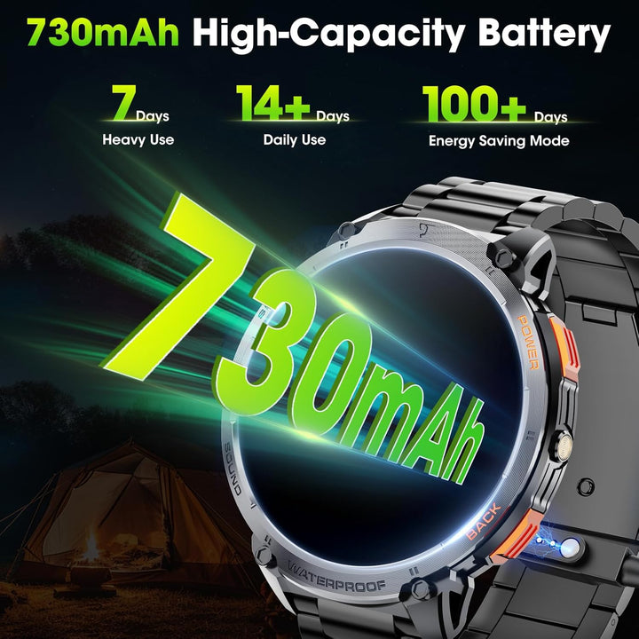 Mens Smart Watch HD Screen Flashlight Feature